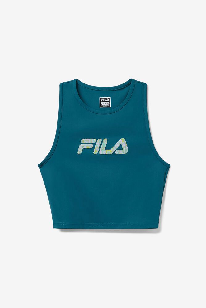 Fila Tank Top Womens Blue Speed Up Crop - Ireland 78392-BNLI